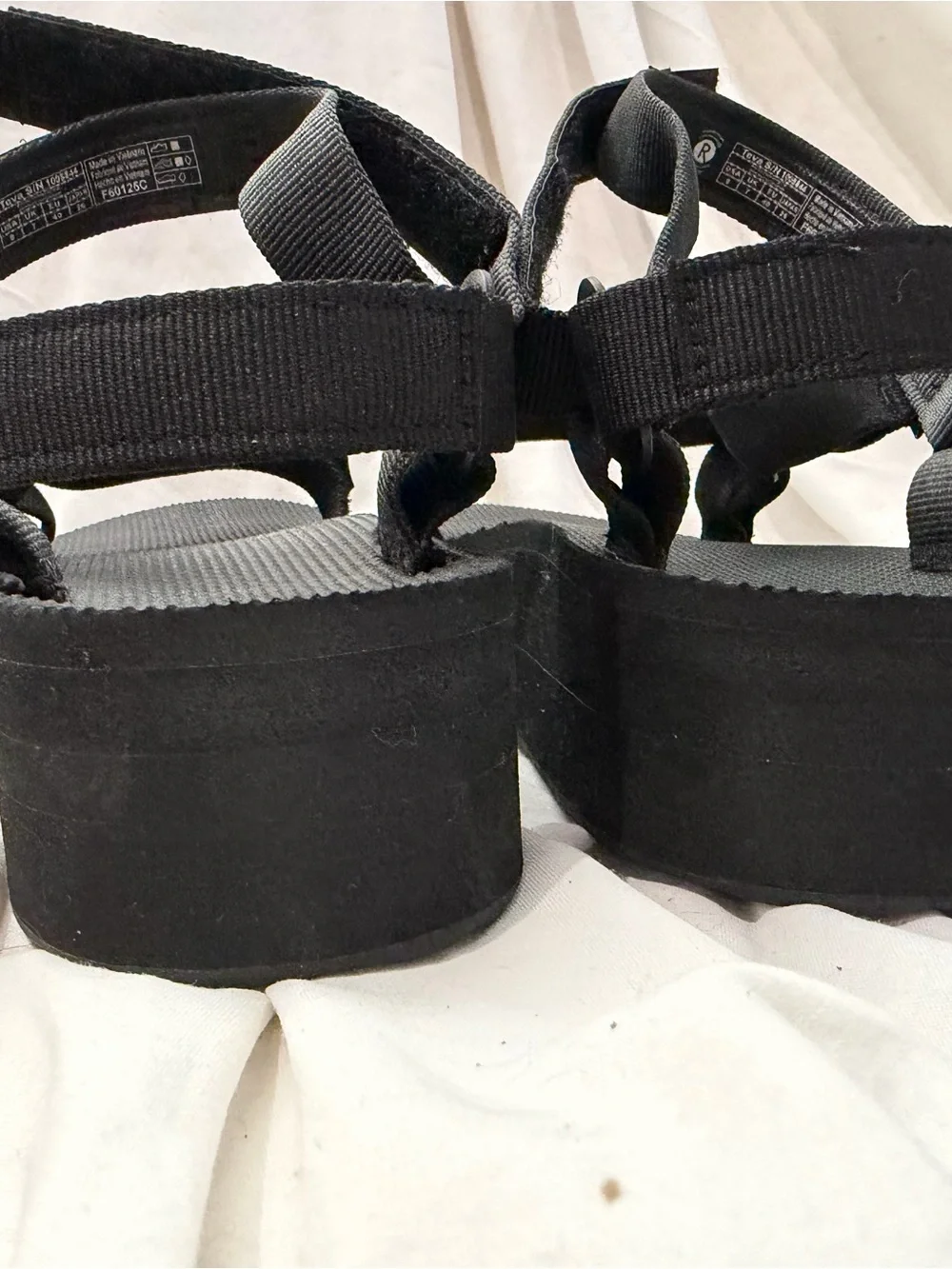 Teva Black Platform Strap Sandals